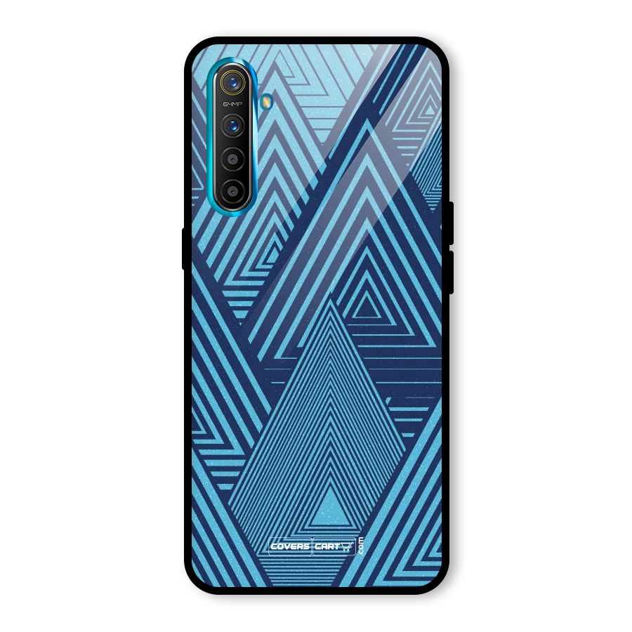 Geometric Blue Print Glass Back Case for Realme X2