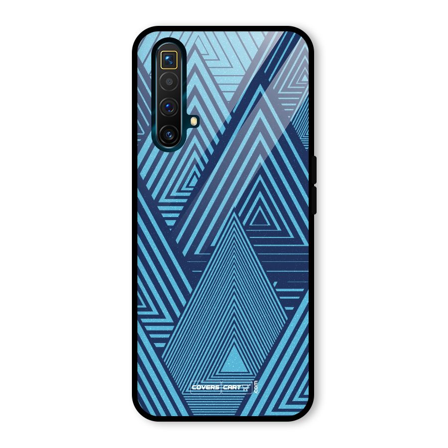 Geometric Blue Print Glass Back Case for Realme X3