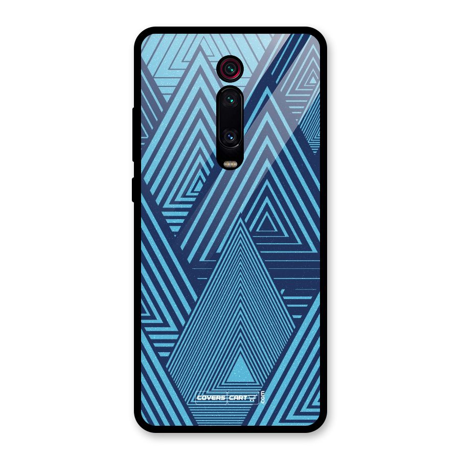 Geometric Blue Print Glass Back Case for Redmi K20 Pro