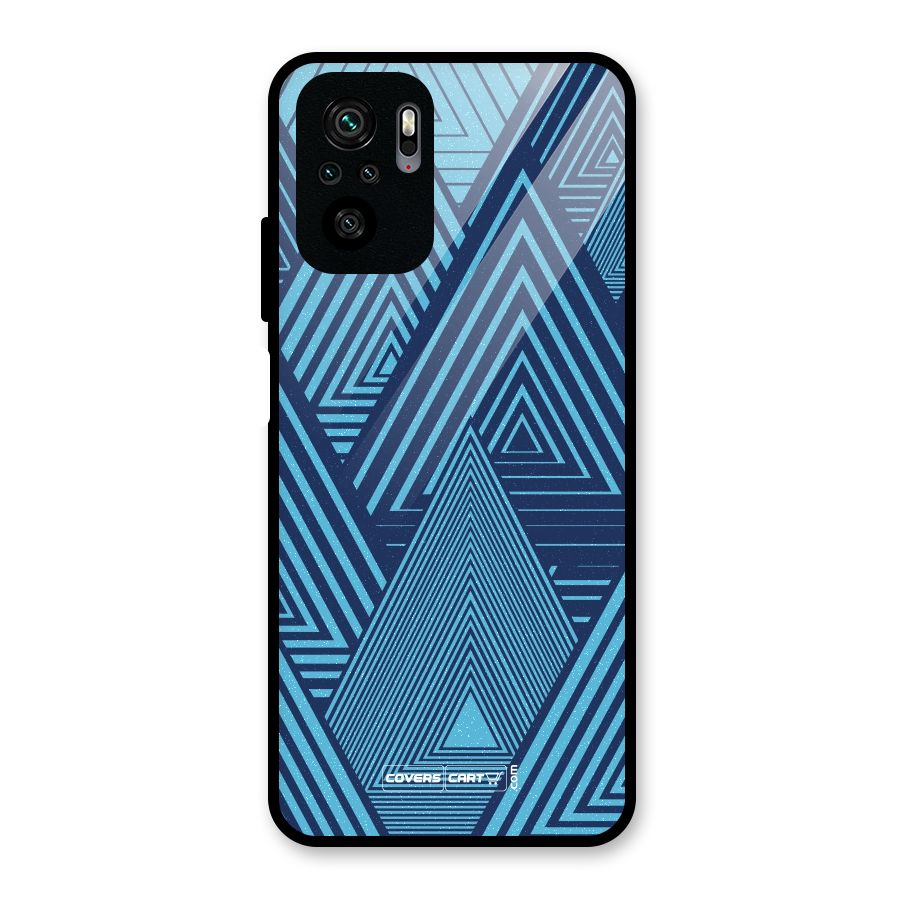 Geometric Blue Print Glass Back Case for Redmi Note 10S