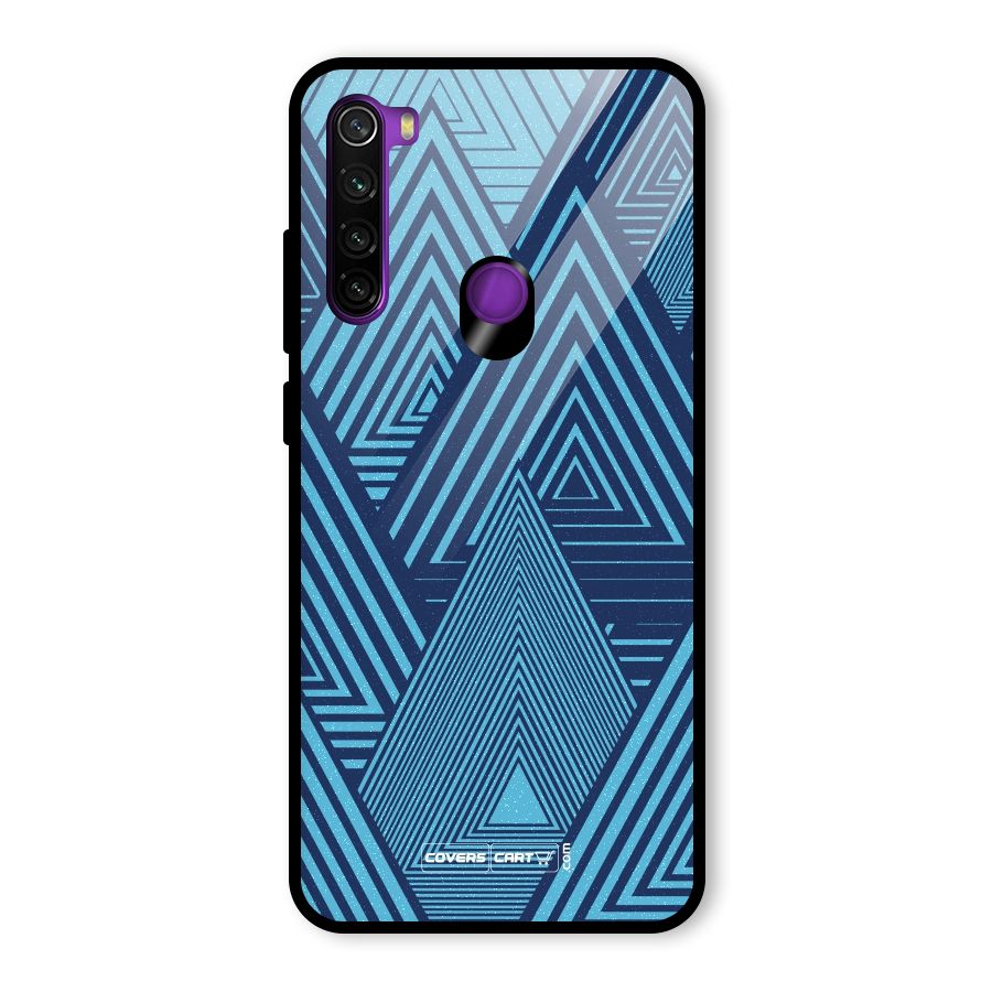 Geometric Blue Print Glass Back Case for Redmi Note 8