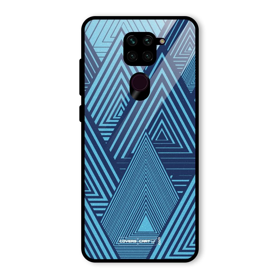 Geometric Blue Print Glass Back Case for Redmi Note 9