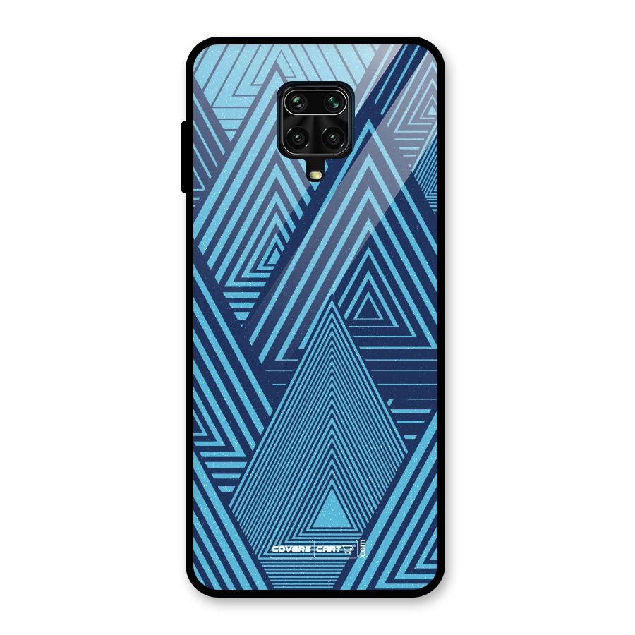 Geometric Blue Print Glass Back Case for Redmi Note 9 Pro Max