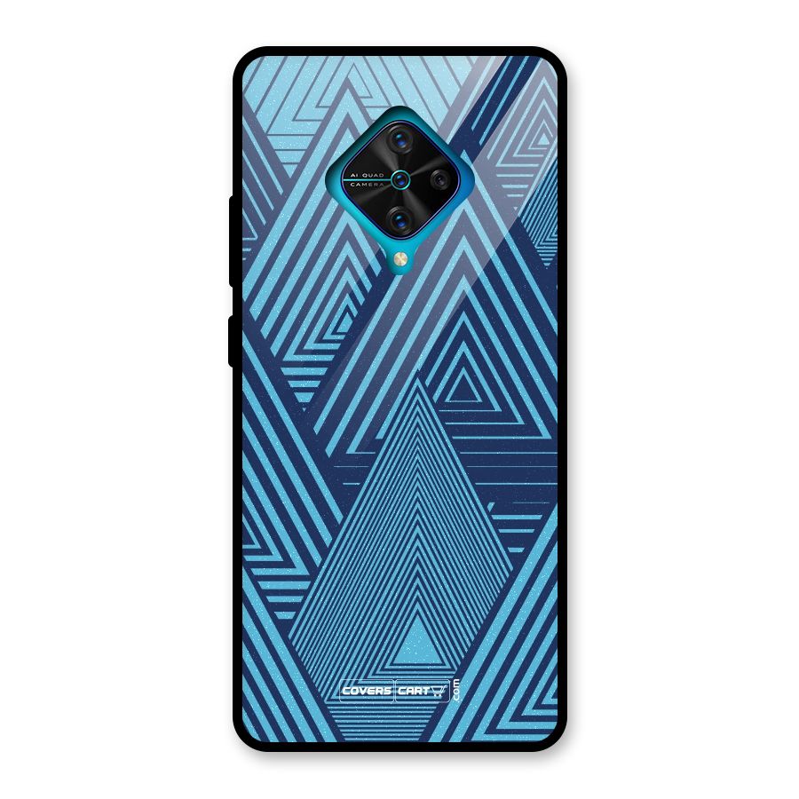 Geometric Blue Print Glass Back Case for Vivo S1 Pro