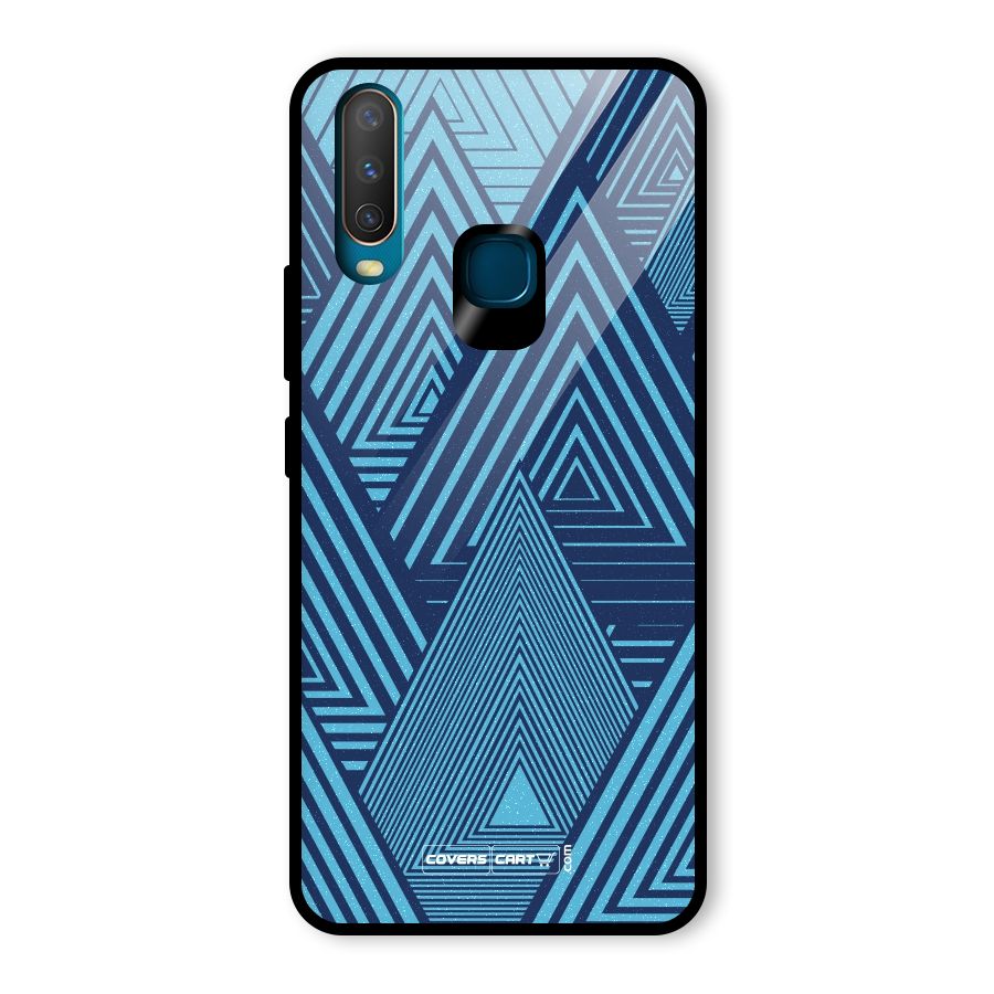 Geometric Blue Print Glass Back Case for Vivo U10