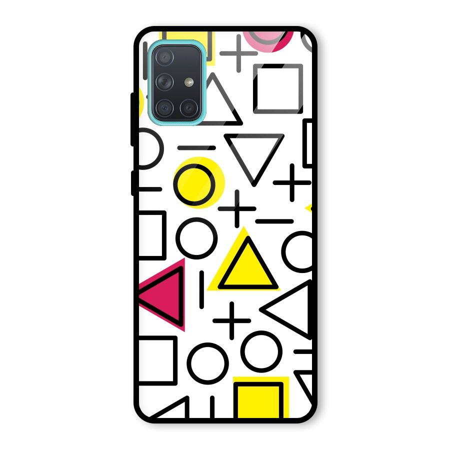 Geometry Pattern Glass Back Case for Galaxy A71