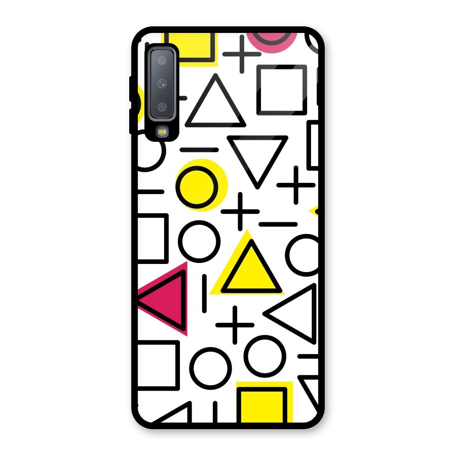 Geometry Pattern Glass Back Case for Galaxy A7 (2018)