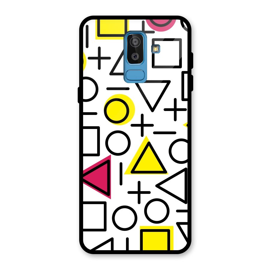 Geometry Pattern Glass Back Case for Galaxy J8