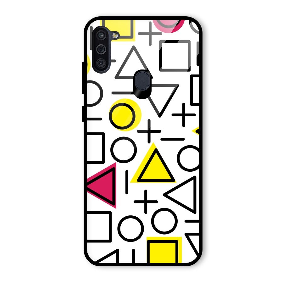 Geometry Pattern Glass Back Case for Galaxy M11