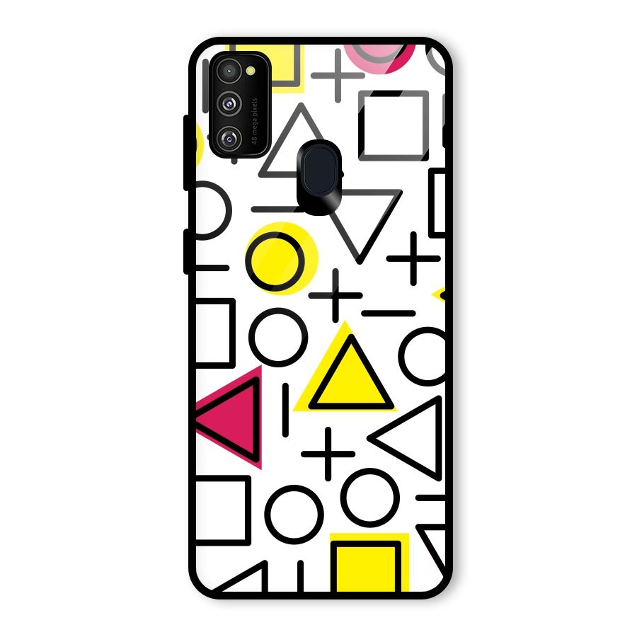 Geometry Pattern Glass Back Case for Galaxy M30s