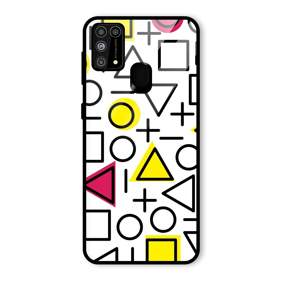 Geometry Pattern Glass Back Case for Galaxy M31