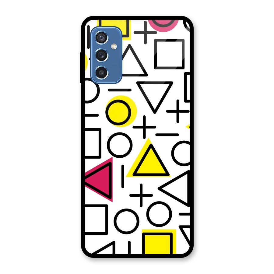 Geometry Pattern Glass Back Case for Galaxy M52 5G