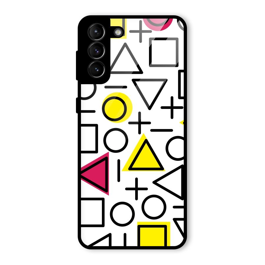 Geometry Pattern Glass Back Case for Galaxy S21 Plus