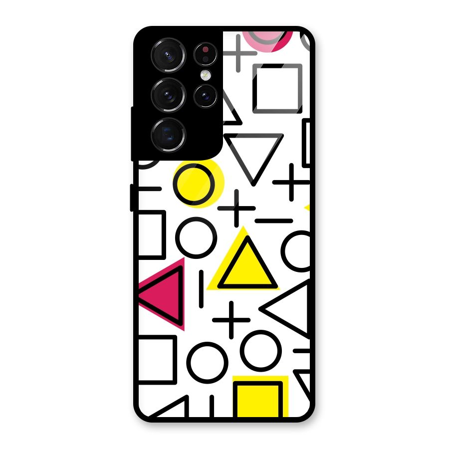 Geometry Pattern Glass Back Case for Galaxy S21 Ultra 5G