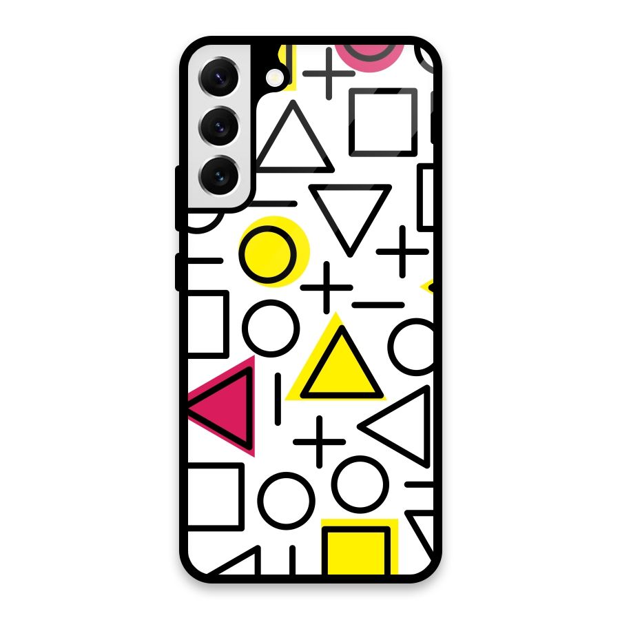 Geometry Pattern Glass Back Case for Galaxy S22 Plus 5G