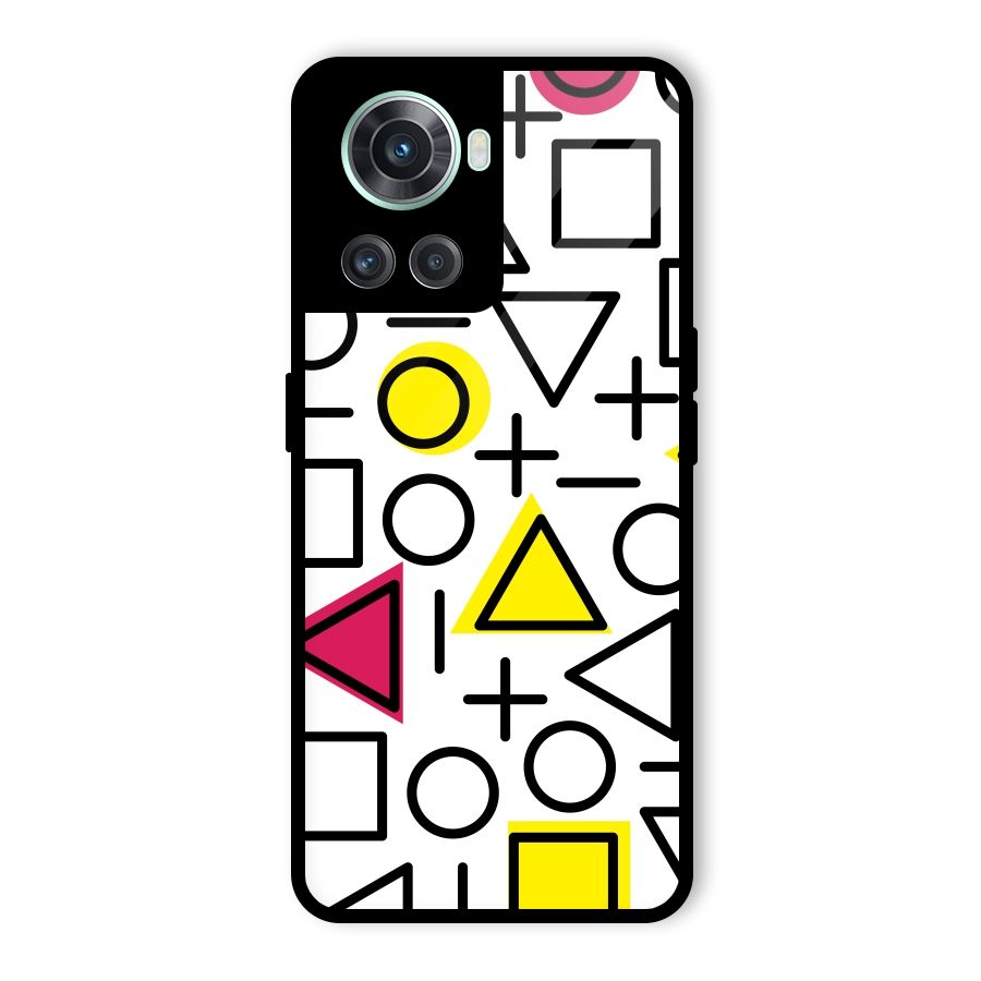 Geometry Pattern Glass Back Case for OnePlus 10R