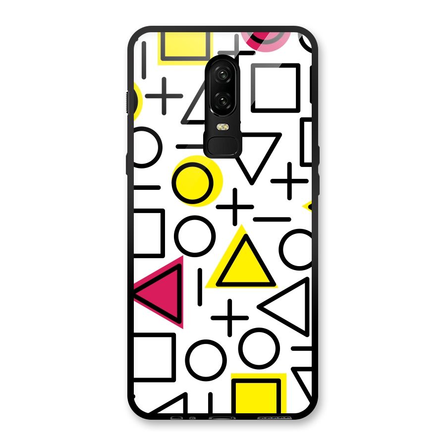 Geometry Pattern Glass Back Case for OnePlus 6