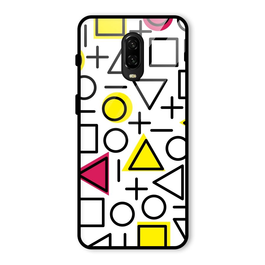 Geometry Pattern Glass Back Case for OnePlus 6T