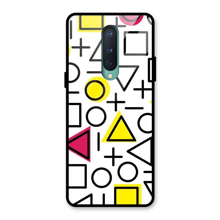 Geometry Pattern Glass Back Case for OnePlus 8
