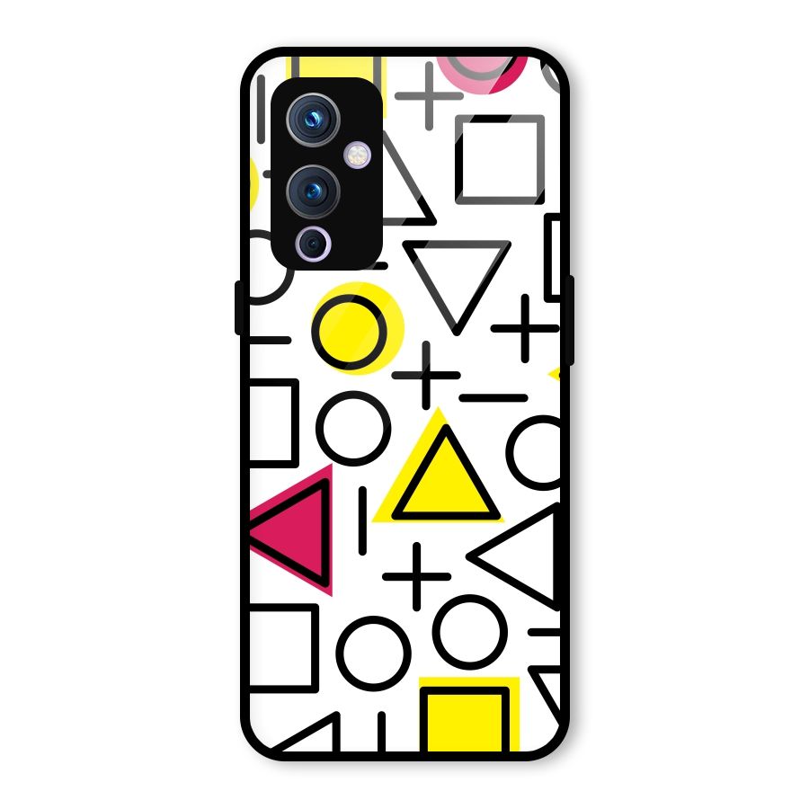 Geometry Pattern Glass Back Case for OnePlus 9