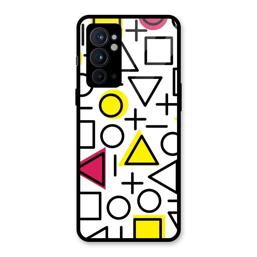 Geometry Pattern Glass Back Case for OnePlus 9RT 5G