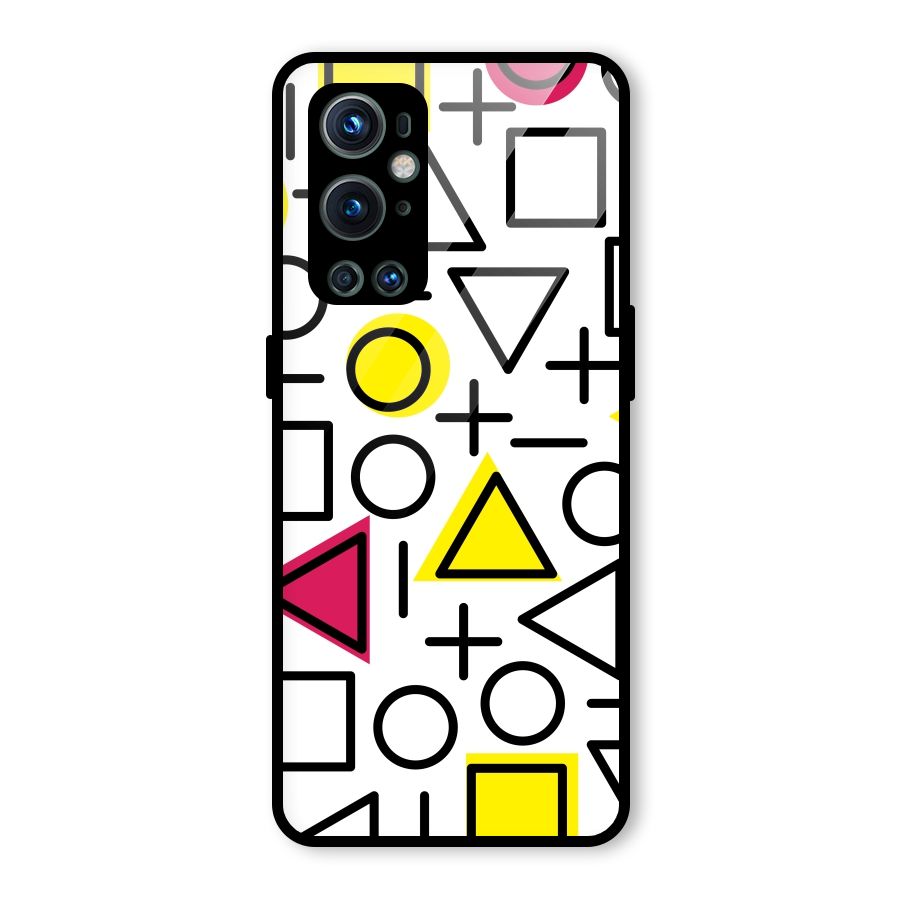 Geometry Pattern Glass Back Case for OnePlus 9 Pro