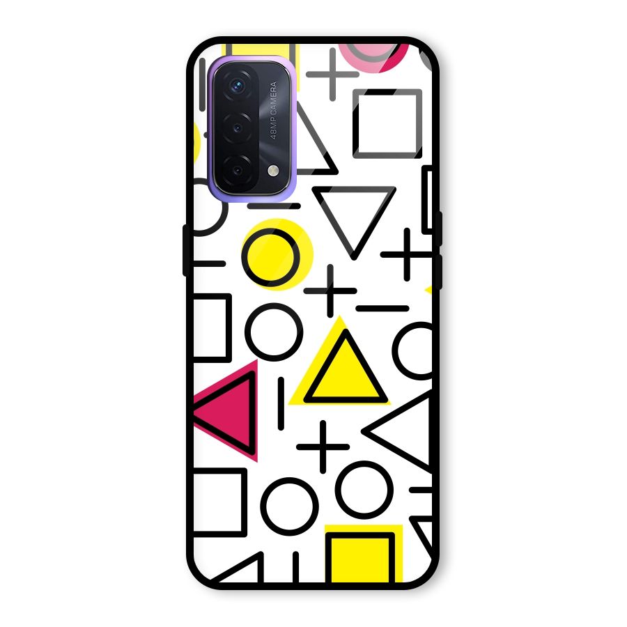 Geometry Pattern Glass Back Case for Oppo A74 5G