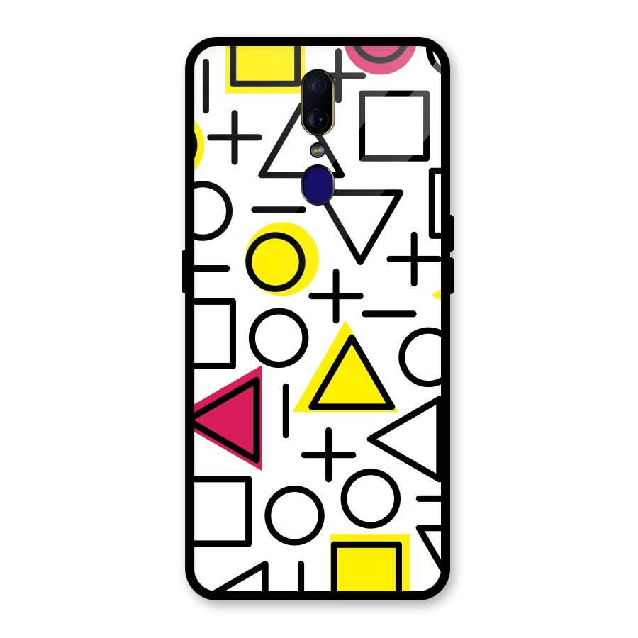 Geometry Pattern Glass Back Case for Oppo F11