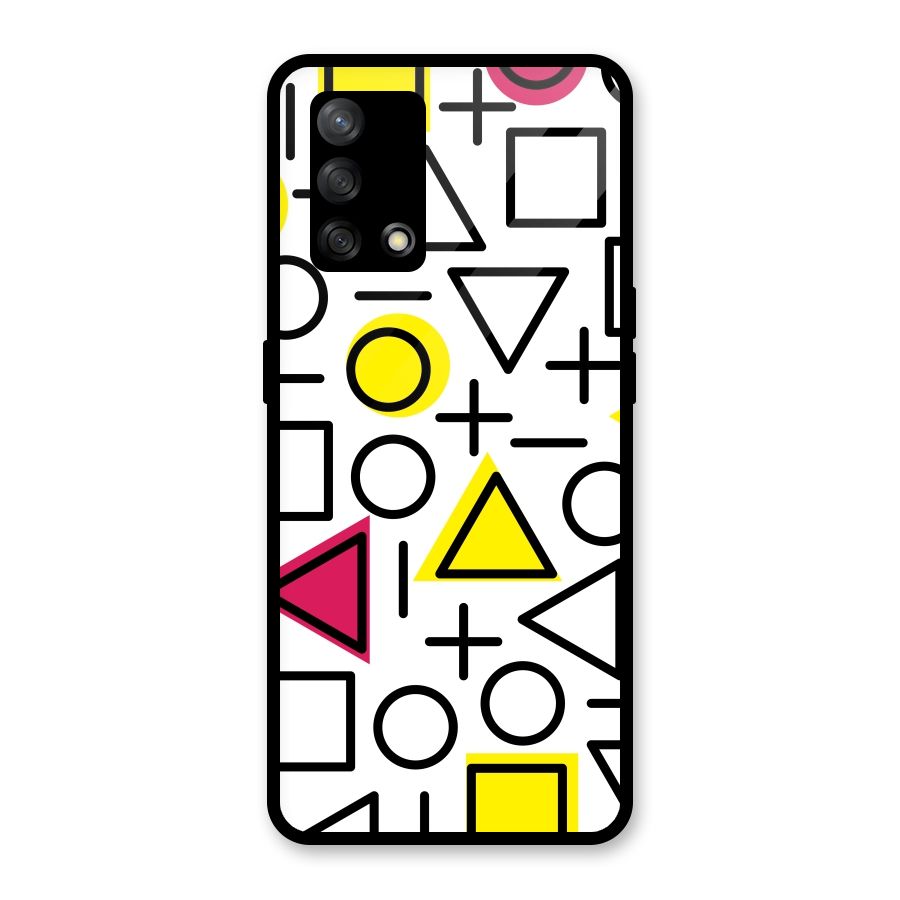 Geometry Pattern Glass Back Case for Oppo F19