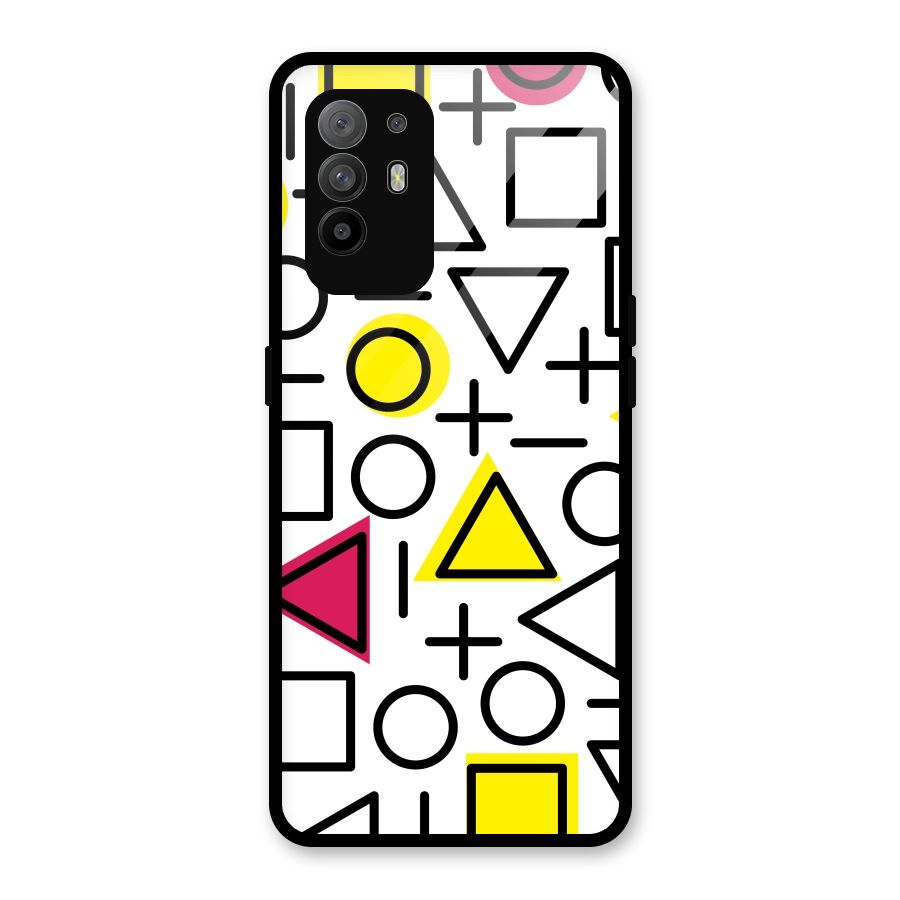 Geometry Pattern Glass Back Case for Oppo F19 Pro Plus 5G