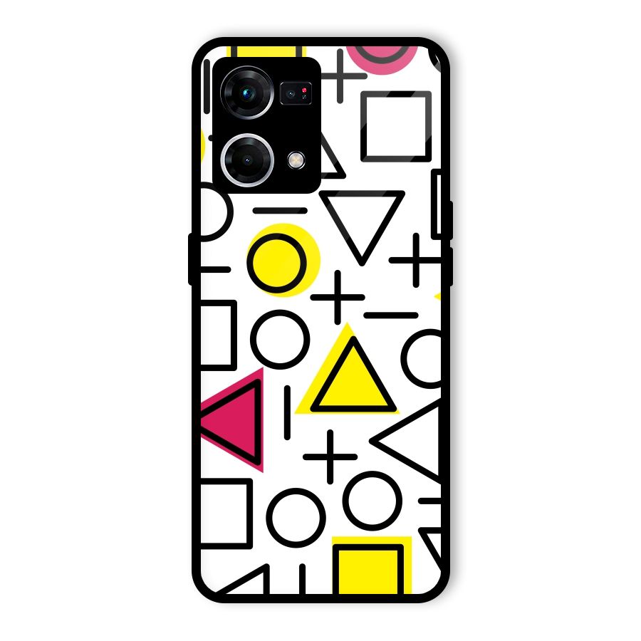 Geometry Pattern Glass Back Case for Oppo F21s Pro 4G