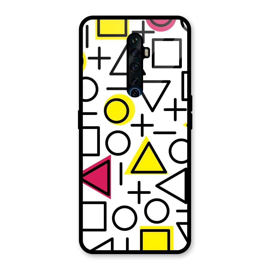 Geometry Pattern Glass Back Case for Oppo Reno2 F
