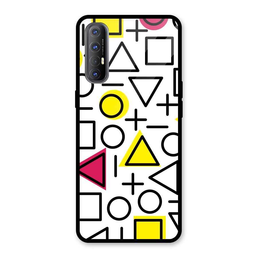 Geometry Pattern Glass Back Case for Oppo Reno3 Pro
