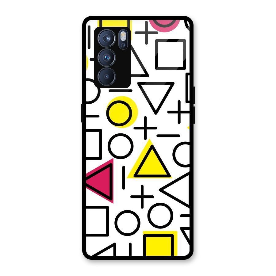 Geometry Pattern Glass Back Case for Oppo Reno6 Pro 5G