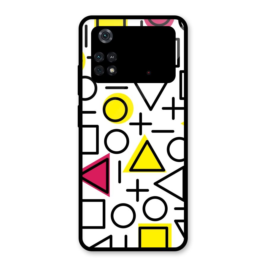 Geometry Pattern Glass Back Case for Poco M4 Pro 4G