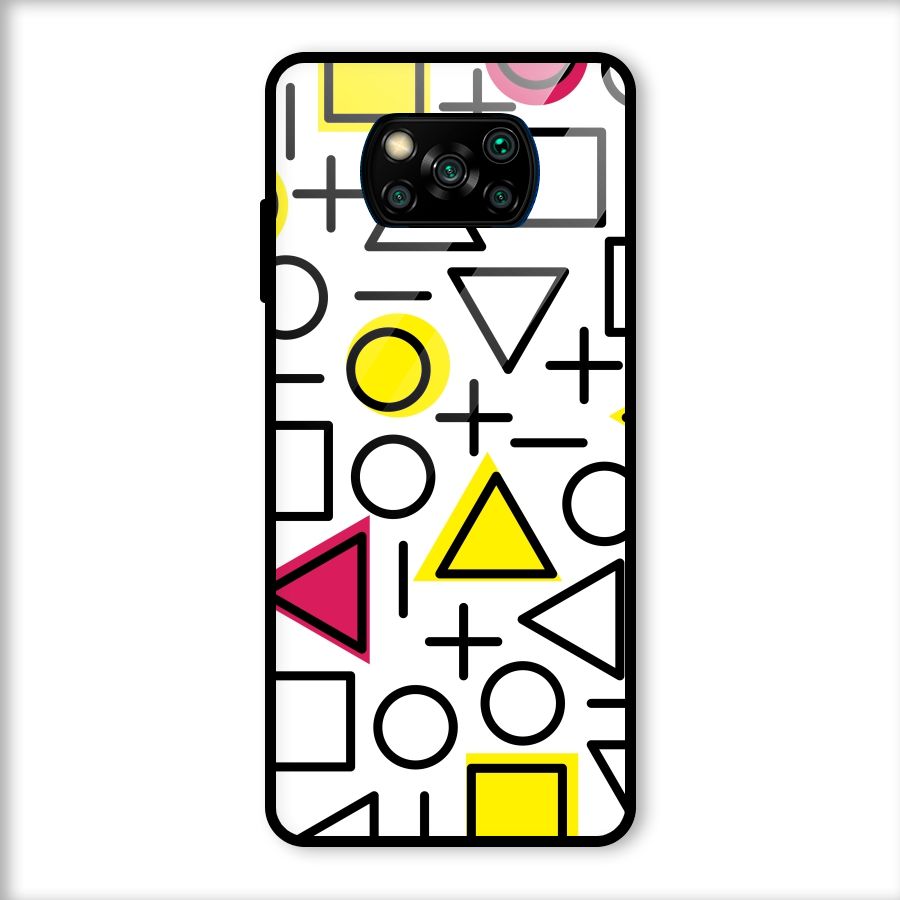 Geometry Pattern Glass Back Case for Poco X3