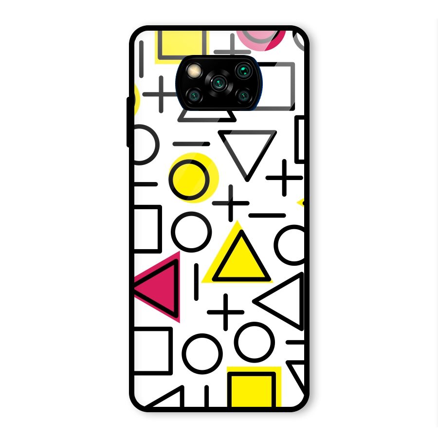 Geometry Pattern Glass Back Case for Poco X3 Pro