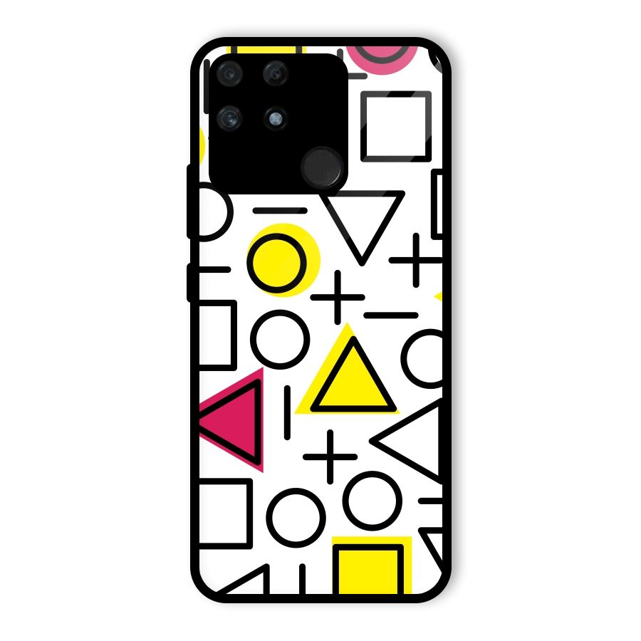 Geometry Pattern Glass Back Case for Realme Narzo 50A
