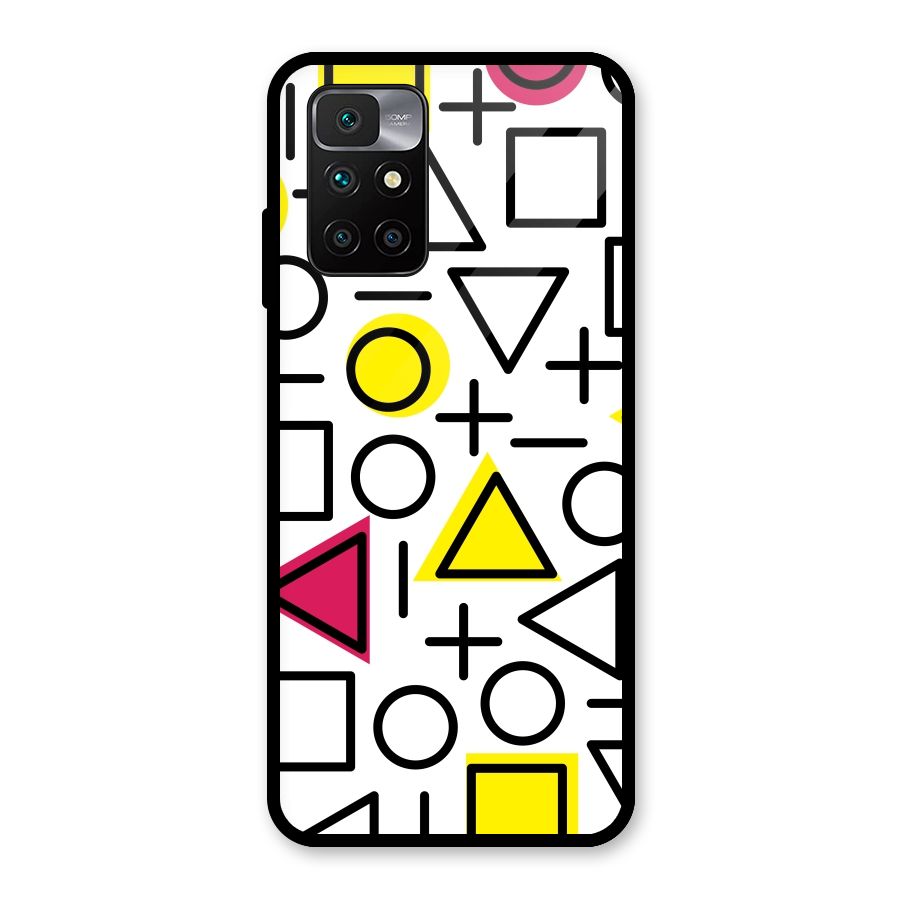 Geometry Pattern Glass Back Case for Redmi 10 Prime