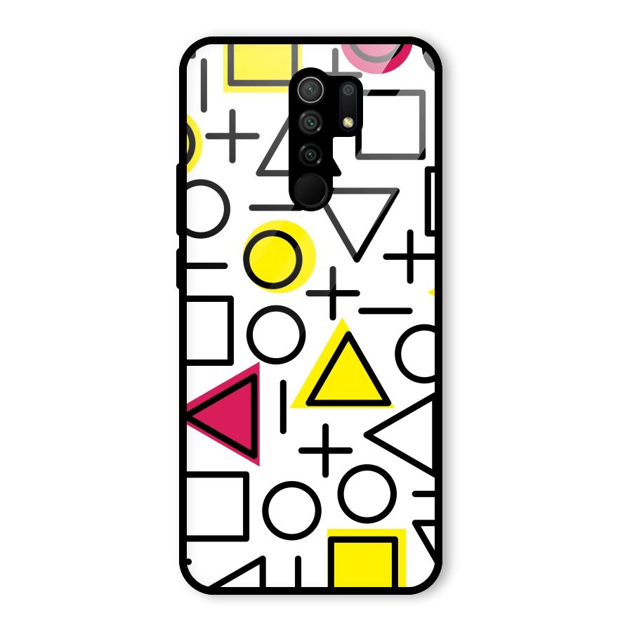 Geometry Pattern Glass Back Case for Redmi 9 Prime