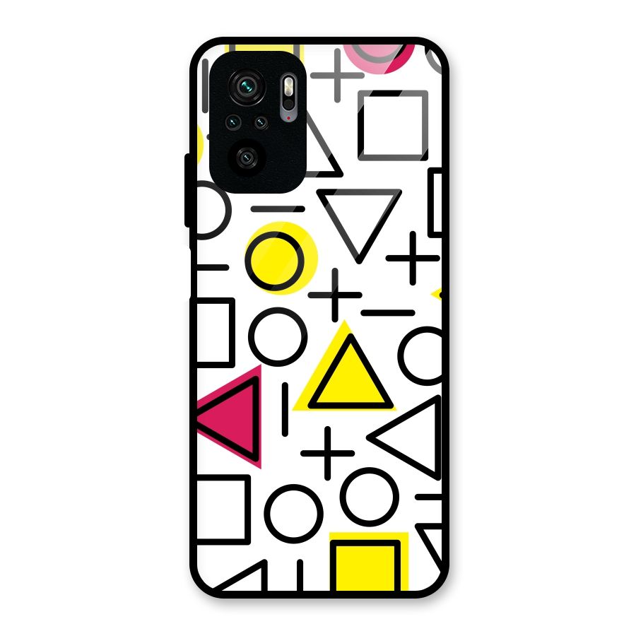 Geometry Pattern Glass Back Case for Redmi Note 10S