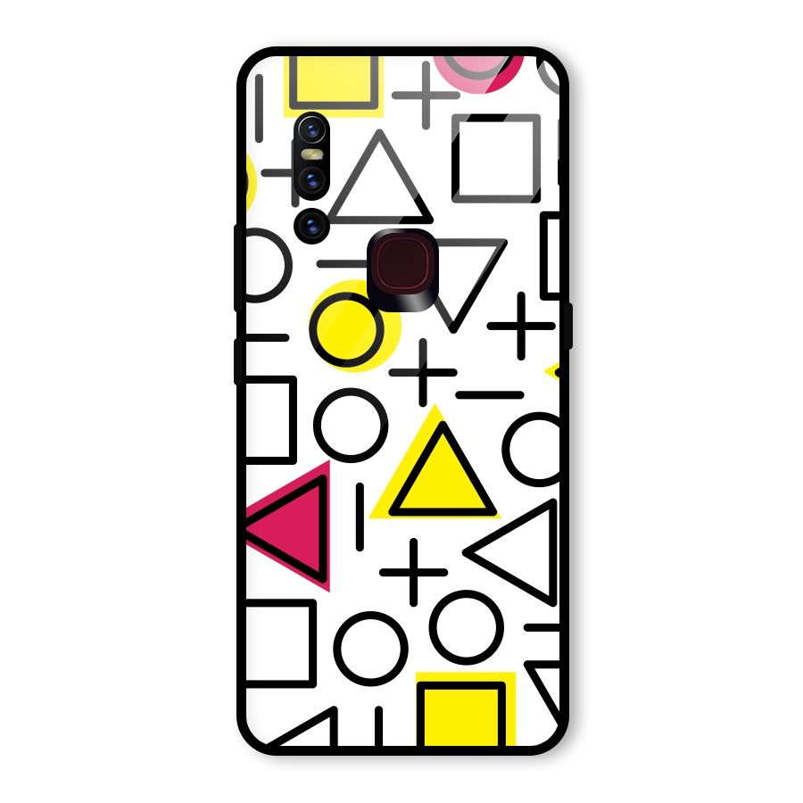 Geometry Pattern Glass Back Case for Vivo V15