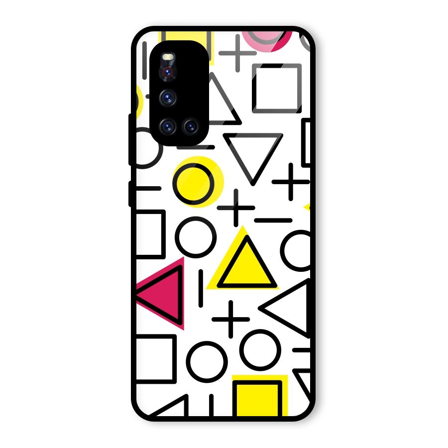 Geometry Pattern Glass Back Case for Vivo V19