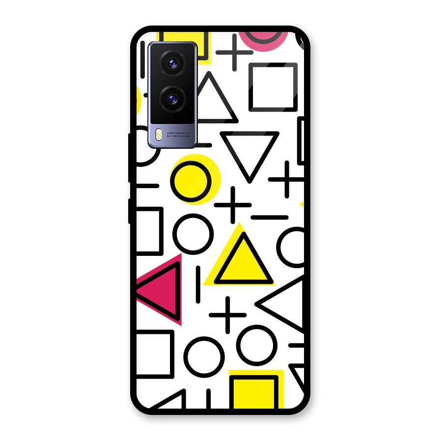 Geometry Pattern Glass Back Case for Vivo V21e 5G