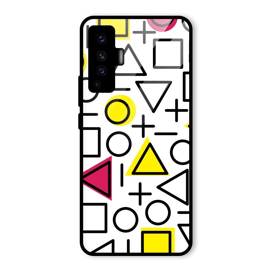 Geometry Pattern Glass Back Case for Vivo X50