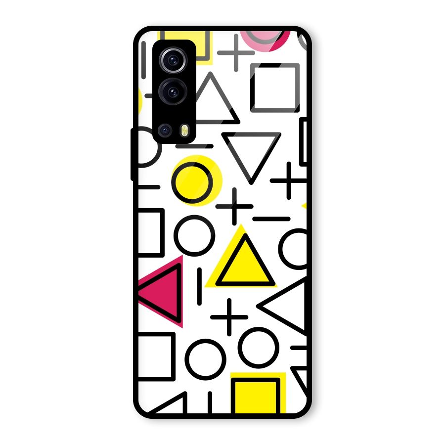 Geometry Pattern Glass Back Case for Vivo iQOO Z3
