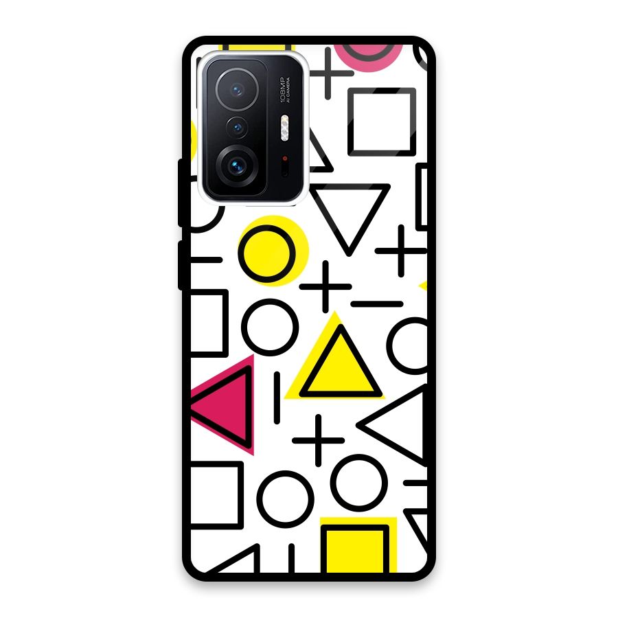 Geometry Pattern Glass Back Case for Xiaomi 11T Pro