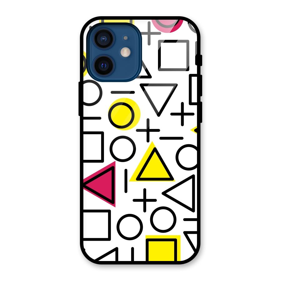 Geometry Pattern Glass Back Case for iPhone 12 Mini