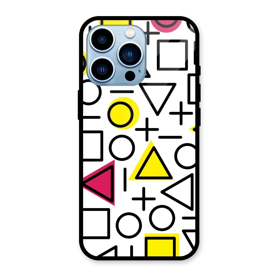 Geometry Pattern Glass Back Case for iPhone 13 Pro