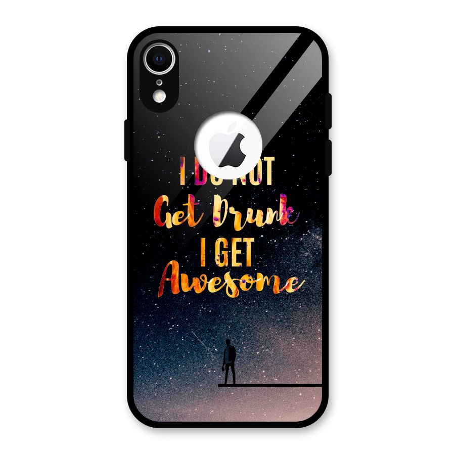 Get Awesome Glass Back Case for iPhone XR Logo Cut
